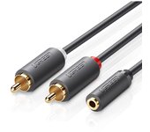 Ugreen 10561 cable de audio 0,2 m 3,5mm 2 x RCA Negro