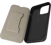 Funda iPhone 13 Pro Cuero Tarjetero Soporte Vídeo Negro