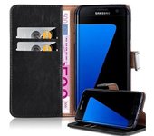 Funda Libro para Samsung Galaxy S7 EDGE en NEGRO GRAFITO - Cubierta Proteccion con Cierre Magnetico, Tarjetero y Funcion de Suporte - Etui Case Cover Carcasa