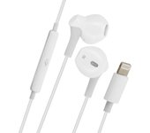 Auriculares Bluetooth Con Conector Lightning Micrófono y Botones - Blanco