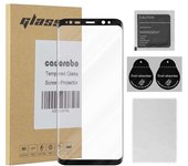 Pelicula Protectora Adhesiva Completa para Samsung Galaxy S8 in TRANSPARENTE con NEGRO - Pantalla de Vidrio Templado Cobertura Completa (Tempered) Compatible 3D con Dureza 9H