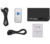 Ugreen 40234 adaptador de cable de vídeo HDMI tipo A (Estándar) 3 x HDMI Negro, Blanco
