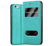 Funda Libro para Apple iPhone 6 PLUS / iPhone 6S PLUS en TURQUESA MENTA - Cubierta Proteccion con Cierre Magnetico, Funcion de Suporte y 2 Ventanas- Etui Case Cover Carcasa