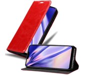 Funda Libro para Vivo Y81i en ROJO MANZANA - Cubierta Proteccion con Cierre Magnetico, Tarjetero y Funcion de Suporte - Etui Case Cover Carcasa