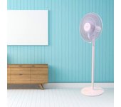 Ventilador de Pie Alta Potencia 50W Bajo Nivel de Ruido Gran Caudal 40cm Blanco