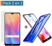 Pack 2 En 1 Funda Gel Transparente + Protector Cristal Templado para Xiaomi Redmi 8