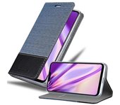 Funda Libro para LG Q9 en AZUL OSCURO NEGRO - Cubierta Proteccion con Cierre Magnetico, Tarjetero y Funcion de Suporte - Etui Case Cover Carcasa