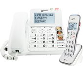 Teléfono para personas mayores con teclas de memoria fotográficas Blanco