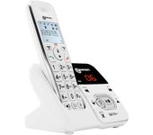 Teléfono fijo para personas mayores Amplificado con contestador Blanco