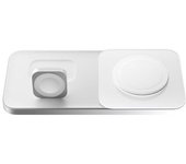 Cargador 3 en 1 Qi MagSafe Base One Max Carbride con base de goma Plateado