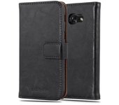 Funda Libro para Samsung Galaxy A3 2017 en NEGRO GRAFITO - Cubierta Proteccion con Cierre Magnetico, Tarjetero y Funcion de Suporte - Etui Case Cover Carcasa