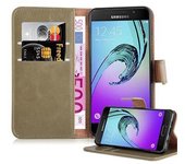 Funda Libro para Samsung Galaxy A3 2016 en MARRoN CAPUCHINO - Cubierta Proteccion con Cierre Magnetico, Tarjetero y Funcion de Suporte - Etui Case Cover Carcasa