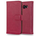 Funda Libro para Samsung Galaxy A3 2017 en ROJO BURDEOS - Cubierta Proteccion con Cierre Magnetico, Tarjetero y Funcion de Suporte - Etui Case Cover Carcasa