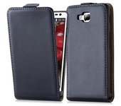 Funda para LG OPTIMUS L9 II (2.Gen) in NEGRO DE CAVIAR - Cubierta Proteccion Estilo Flip de Cuero Sintetico Liso - Etui Case Cover Carcasa