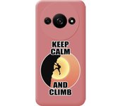 Funda Silicona Líquida Rosa Xiaomi Redmi A3 Hombre Escalada