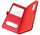 Funda Samsung Galaxy A52 Ventana Doble Soporte Vídeo Rojo