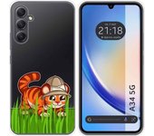Funda Silicona Transparente Samsung Galaxy A34 5G Tigre