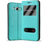 Funda Libro para Samsung Galaxy J5 2016 en TURQUESA MENTA - Cubierta Proteccion con Cierre Magnetico, Funcion de Suporte y 2 Ventanas- Etui Case Cover Carcasa