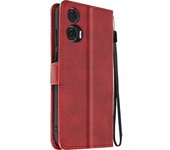Funda para Motorola Edge 50 Fusion Clapet Tarjetero Soporte Vídeo Rojo burdeos
