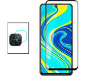Película de Camara trasera + Vidrio templado 5D Cubierta completa para Xiaomi Redmi Note 9 Pro