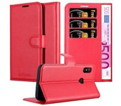 Funda Libro para Xiaomi Mi A2 LITE / RedMi 6 PRO en ROJO CARMiN - Cubierta Proteccion con Cierre Magnetico, Tarjetero y Funcion de Suporte - Etui Case Cover Carcasa