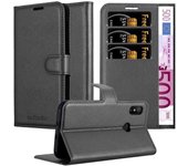 Funda Libro para Xiaomi Mi A2 LITE / RedMi 6 PRO en NEGRO FANTASMA - Cubierta Proteccion con Cierre Magnetico, Tarjetero y Funcion de Suporte - Etui Case Cover Carcasa