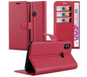 Funda Libro para Xiaomi Mi A2 / 6X en ROJO CARMiN - Cubierta Proteccion con Cierre Magnetico, Tarjetero y Funcion de Suporte - Etui Case Cover Carcasa