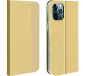 Funda iPhone 12 Pro Max Cartera Cierre y F.Soporte Soft-Touch - Oro