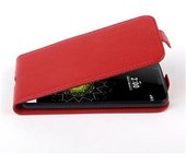 Funda para LG G5 in ROJO INFIERNO - Cubierta Proteccion Estilo Flip de Cuero Sintetico Estructuro - Etui Case Cover Carcasa