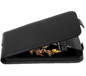 Funda para LG K8 2016 in NEGRO oXIDO - Cubierta Proteccion Estilo Flip de Cuero Sintetico Estructuro - Etui Case Cover Carcasa