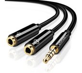 Ugreen 30620 cable de audio 0,15 m 3,5mm 2 x 3.5mm Negro