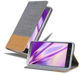 Funda Libro para Lenovo P2 en GRIS CLARO MARRoN - Cubierta Proteccion con Cierre Magnetico, Tarjetero y Funcion de Suporte - Etui Case Cover Carcasa