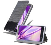 Funda Libro para Lenovo P2 en GRIS NEGRO - Cubierta Proteccion con Cierre Magnetico, Tarjetero y Funcion de Suporte - Etui Case Cover Carcasa