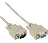 InLine Serial cable DB9 M/F 2m cable de serie Beige male 9pin Sub D female 9pin Sub D