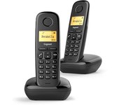 Gigaset A170 Duo Téléphone fixe sans fil DECT/GAP Noir Teléfono DECT Identificador de llamadas Negro