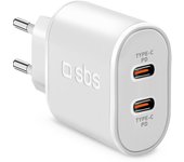 SBS TETRPD20CCW cargador de dispositivo móvil Universal Blanco Corriente alterna Interior