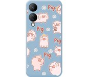 Funda Silicona Azul Vivo Y17s Cerdos