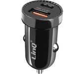Cargador de mechero de coche 38 W Power Delivery + Carga rápida USB Negro