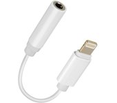 Adaptador de audio para iPhone Lightning macho a jack de 3,5 mm hembra blanco