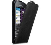 Funda para Blackberry Q10 in NEGRO ANTRACITA - Cubierta Proteccion Estilo Flip con Cierre Magnetico - Etui Case Cover Carcasa