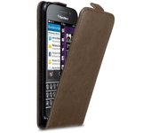 Funda para Blackberry Q10 in MARRoN CAFe - Cubierta Proteccion Estilo Flip con Cierre Magnetico - Etui Case Cover Carcasa