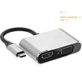 Convertidor tipo C a HDMI y VGA 4K HDMI-Adaptador USB C 3,0 VGA, Nuevo