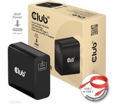 CLUB3D Cargador de viaje de 140 vatios con tecnología GaN, puerto único USB Tipo-C, soporte de Power