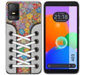 Funda Silicona Transparente TCL 403 Zapatillas 05