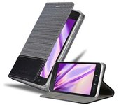 Funda Libro para Samsung Galaxy XCover 4s en GRIS NEGRO - Cubierta Proteccion con Cierre Magnetico, Tarjetero y Funcion de Suporte - Etui Case Cover Carcasa