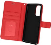 Funda Samsung Galaxy M52 5G Aspecto Granulado Tarjetero Soporte Rojo