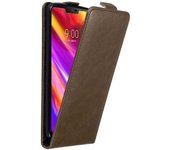 Funda para LG G7 ThinQ in MARRoN CAFe - Cubierta Proteccion Estilo Flip con Cierre Magnetico - Etui Case Cover Carcasa