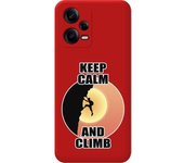 Funda Silicona Líquida Roja Xiaomi Redmi Note 12 Pro+ Plus 5G Hombre Escalada