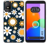 Funda Silicona Transparente TCL 403 Flores 08