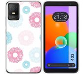 Funda Silicona Transparente TCL 403 Flores 06